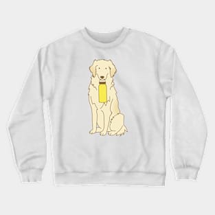 Golden Retriever holding water bottle Crewneck Sweatshirt